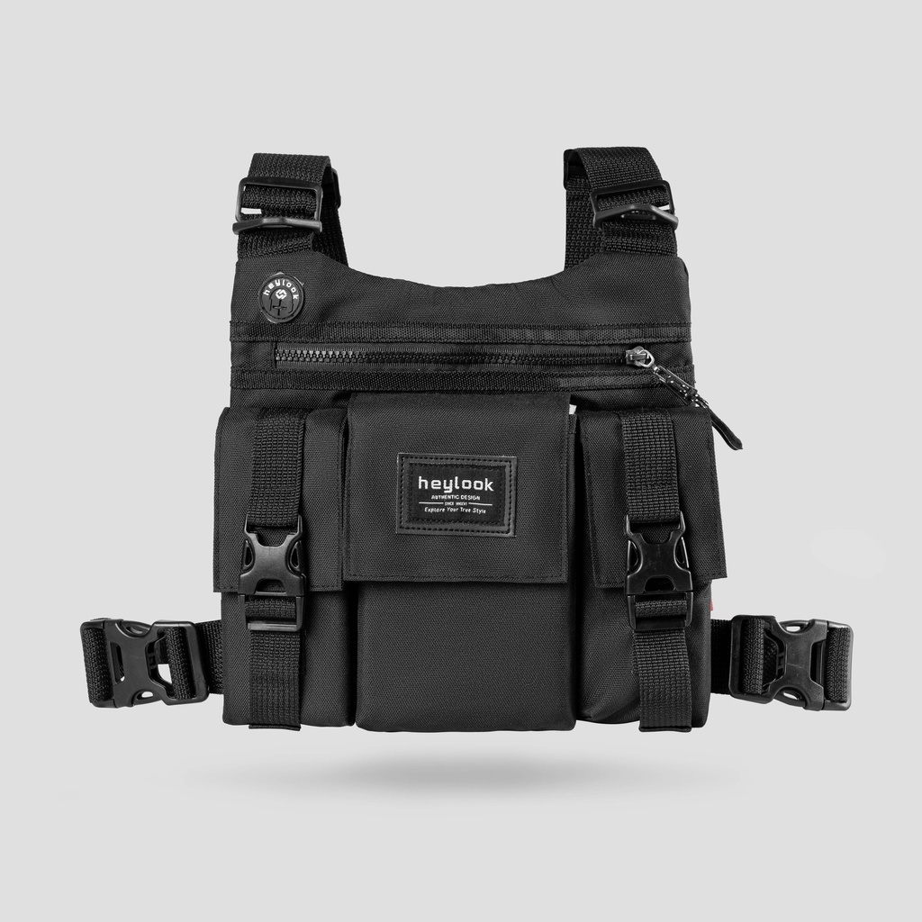 Tas Dada Pria Chest Bag Chest Rig Outdoor Tas Rompi Tas Selempang Dada Tas Chest Bag Pria Tas Dada Biker Tas Polisi Army Chest Bag Anti Air Original