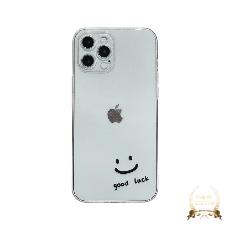 TPU Soft Case Samsung A50 A22 A52 A32 A72 A21s A31 A30s M22 M32 A50s A11 M11 A12 M12 A51 A71 A20s A10s Simple Sniley Good Luck Transparent Back Cover-5