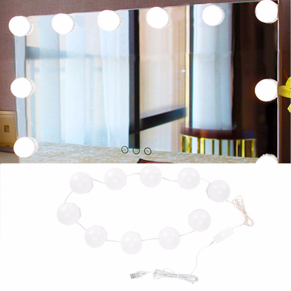 Lampu Hias LED Bola USB Make Up Mirror 10 LED