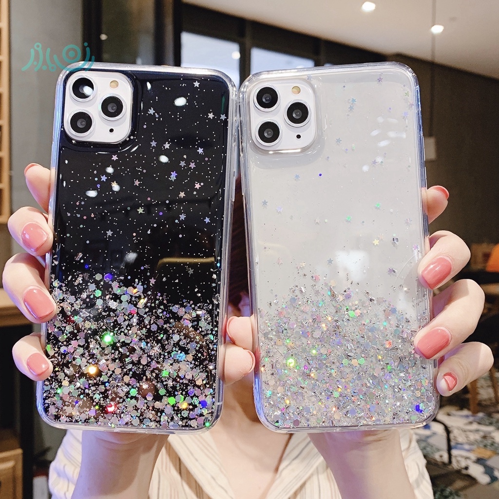 Bling Glitter Phone Case For OPPO A3S A5S A7 A12 A12E A5/A9 2020 A91 A92 A52 F9 F11 F7 F1S Sparkle Glitter back cover transparent silicone case