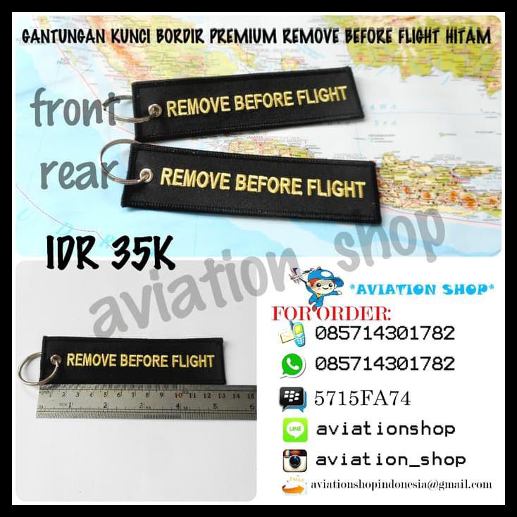 8bkj gantungan kunci bordir kiss me , remove before flight , follow me dz2c