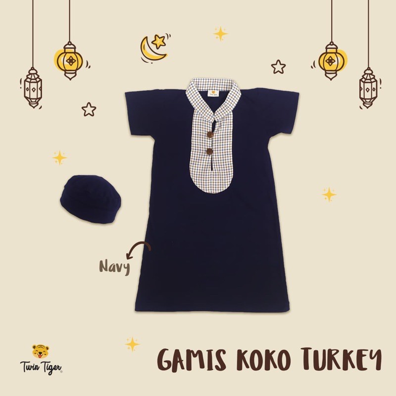 TWIN TIGER GAMIS KOKO TURKEY SET/koko bayi/Koko set anak