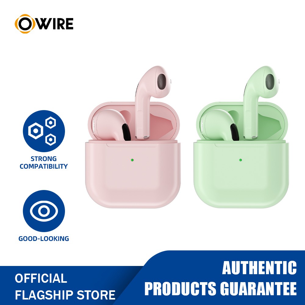 OWIRE Headset Bluetooth TWS Macaron Earphone True Wireless Stereo HIFI Sentuh Earbud
