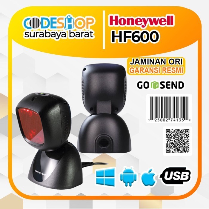 SCANNER BARCODE 1D &amp; 2D (QR BARCODE) HONEYWELL HF600 - HF 600 USB