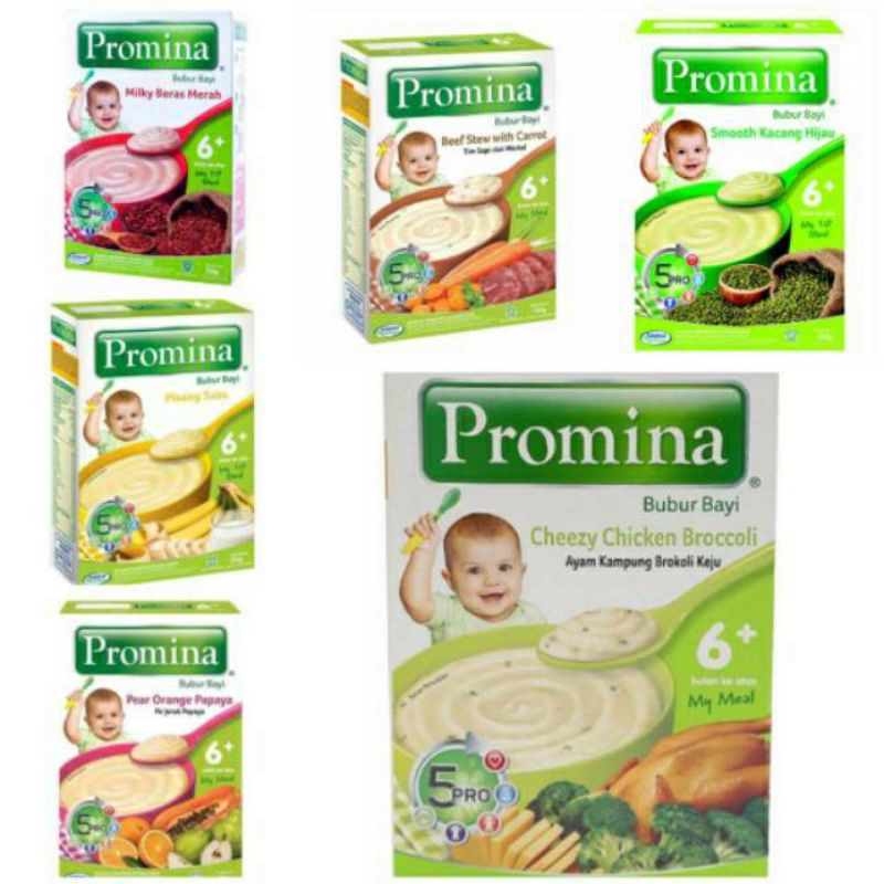 Promina Bubur Bayi 6 + (120 gr) dan 8 + (100 gr ) Bubur Susu Bubur Bayi Instan