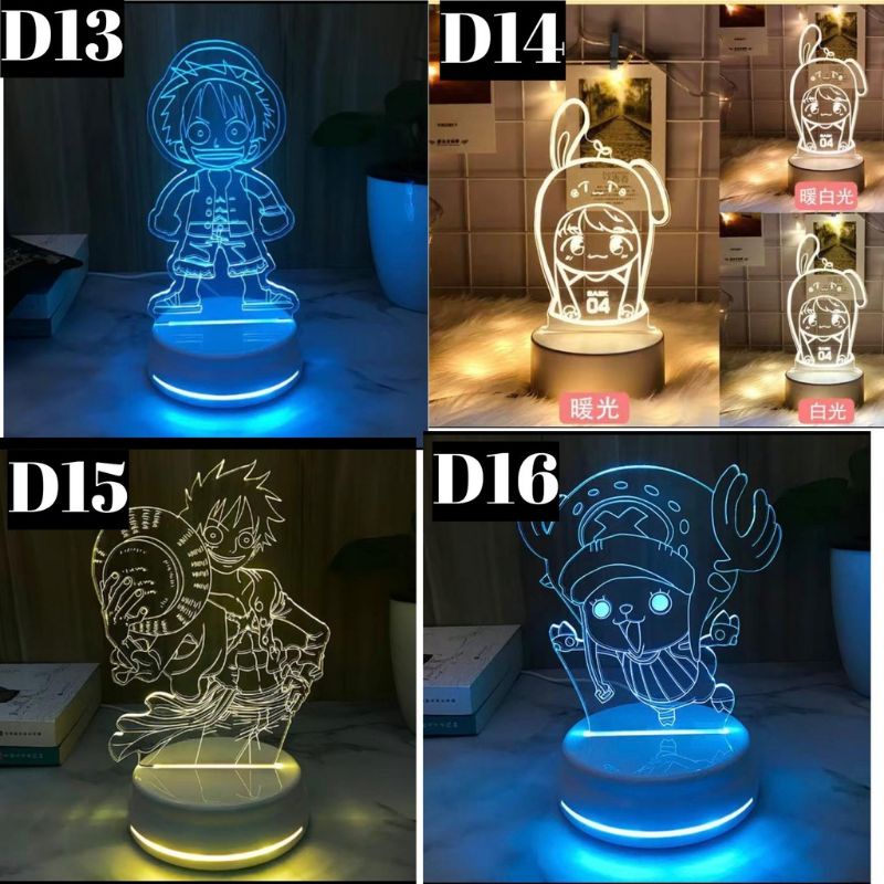 Lampu Hias Tidur LED Karakter 3D Kamar Transparan 3Dimensi One Piece Pesawat Mobil Truk Kapal Part 4