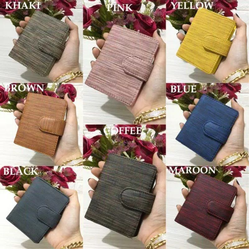 Dompet Kartu Serat Kayu Card holder slot 14 kancing 2 x6487 THR