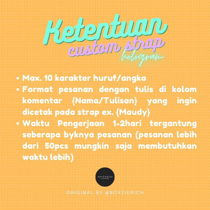 GANTUNGAN KUNCI CUSTOM STRAP HOLOGRAM LANYARD HOLOGRAM GANTUNGAN KUNCI CUSTOM MURAH KPOP &amp; NON KPOP