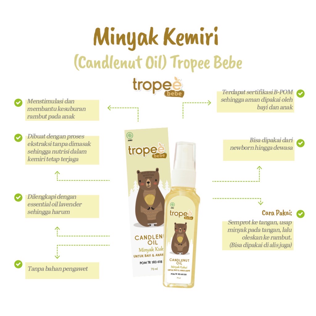 TROPEE BEBE MINYAK KUKUI BAYI &amp; ANAK ANAK / 100ML