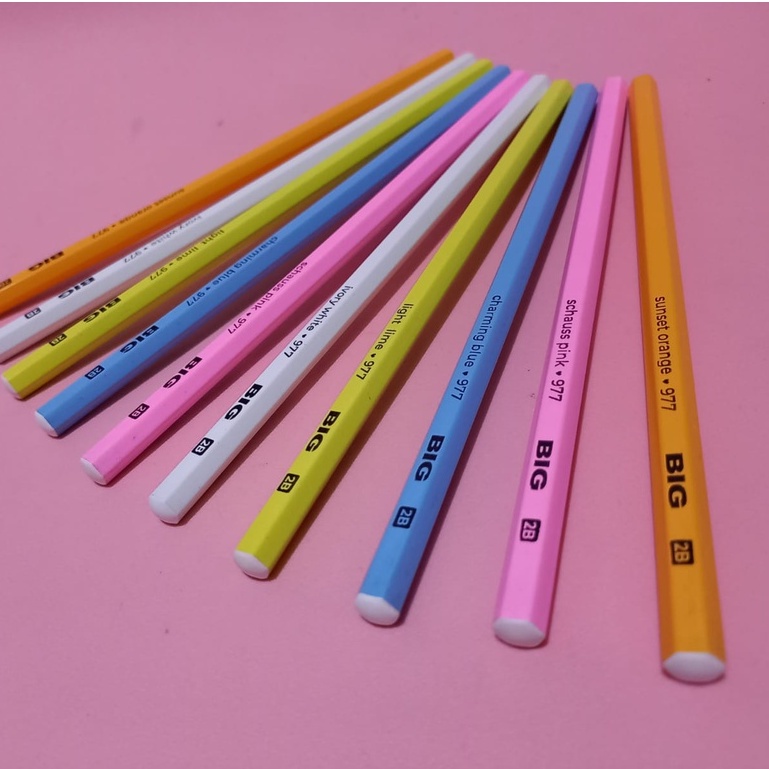 Pensil 2B BIG warna Pastel / Pensil cute 2B