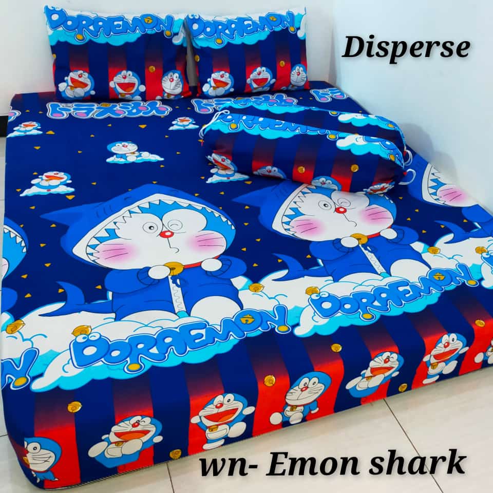 12 motif doraemon Sprei murah, sprei homemade, sprei karaker anak, sprei best seller