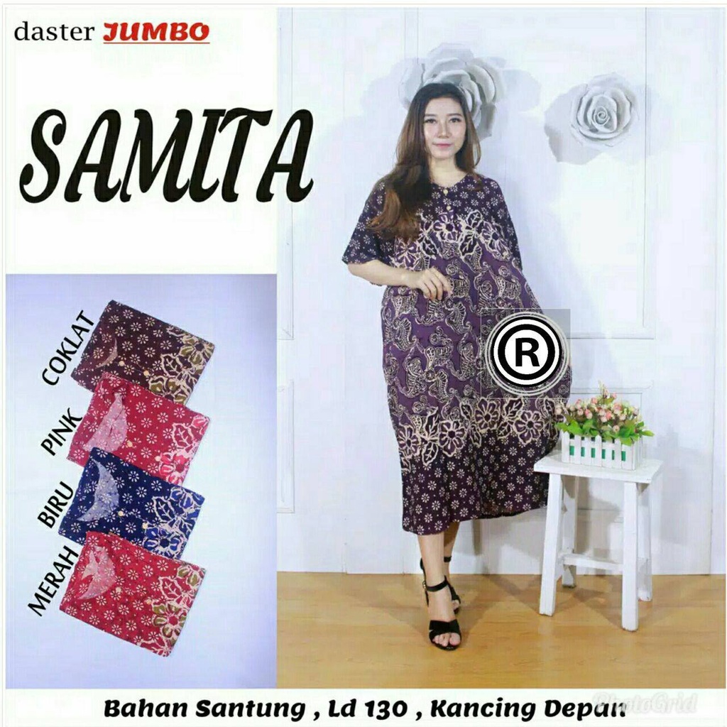 Daster Jumbo LD 120 Wanita Kekinian Bahan Rayon Kancing Depan Busui Bumil Terbaru