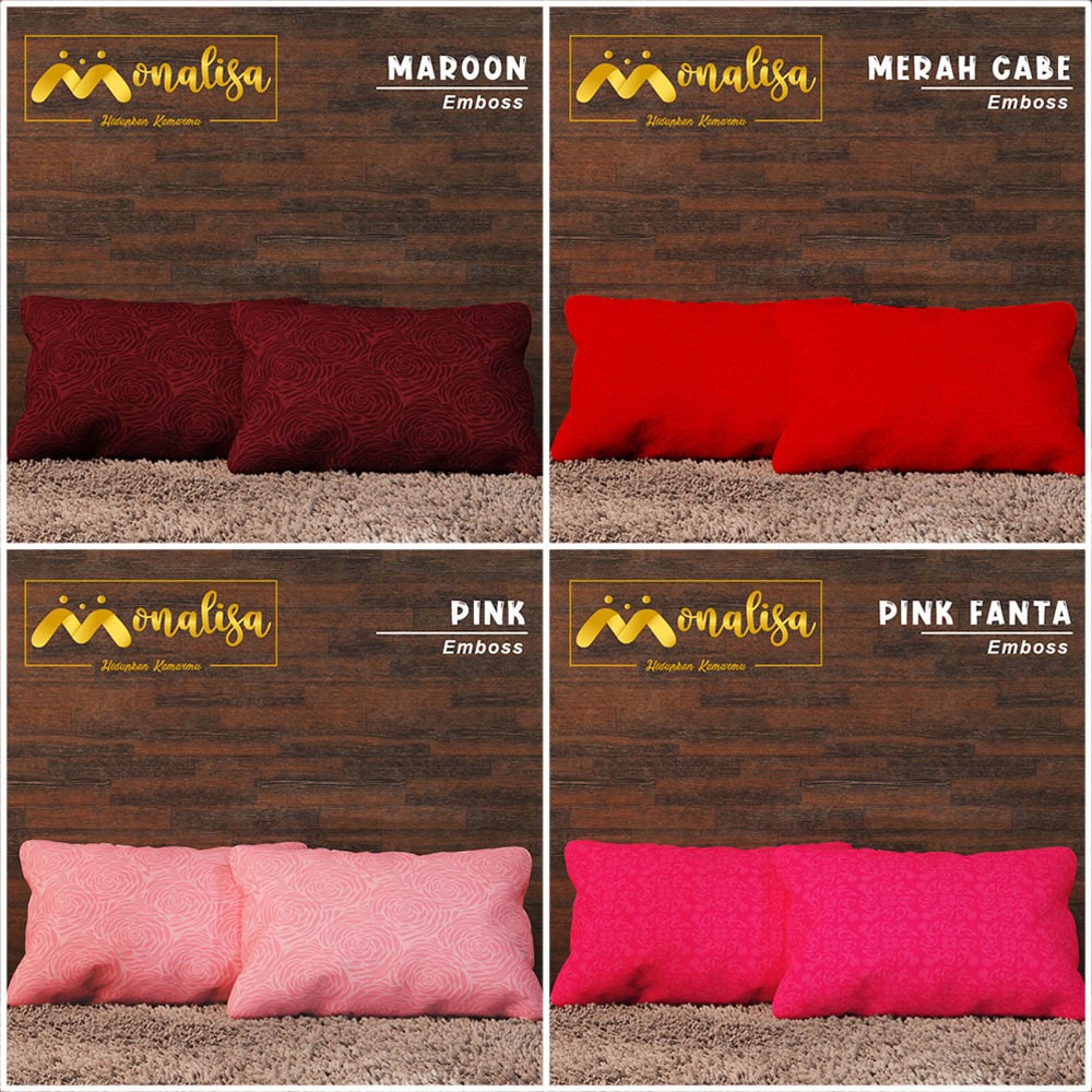 Monalisa Emboss Sarung Bantal + Sarung Bantal - RANDOM WARNA