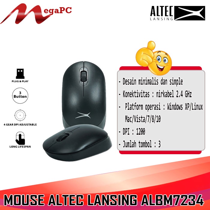 Mouse Altec Lansing Wireless ALBM7234