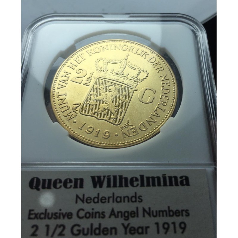 Koin Kuno Queen Wilhelmina 1919 Langka Plus Box Exlusif Sesuai Gambar