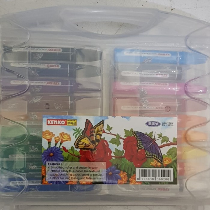 

PASTEL-DRY-OIL- 18 COLOR OIL PASTEL PP CASE KENKO -OIL-DRY-PASTEL.