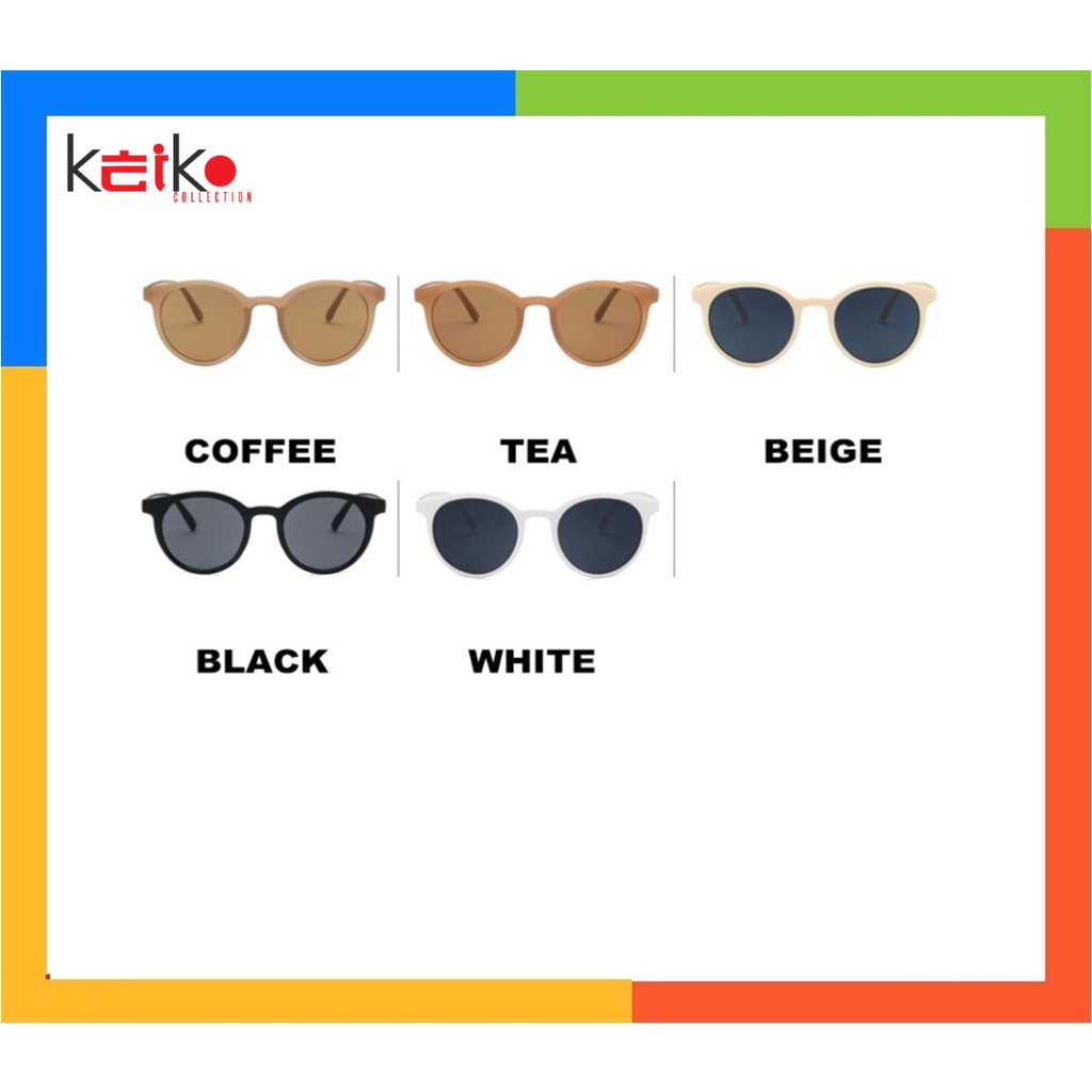 PL-H007 &quot;PROMO&quot; Korean INS Hot Fashion Bulat Mata Kucing Kacamata Hitam Wanita/Pria Sunglasses MK01