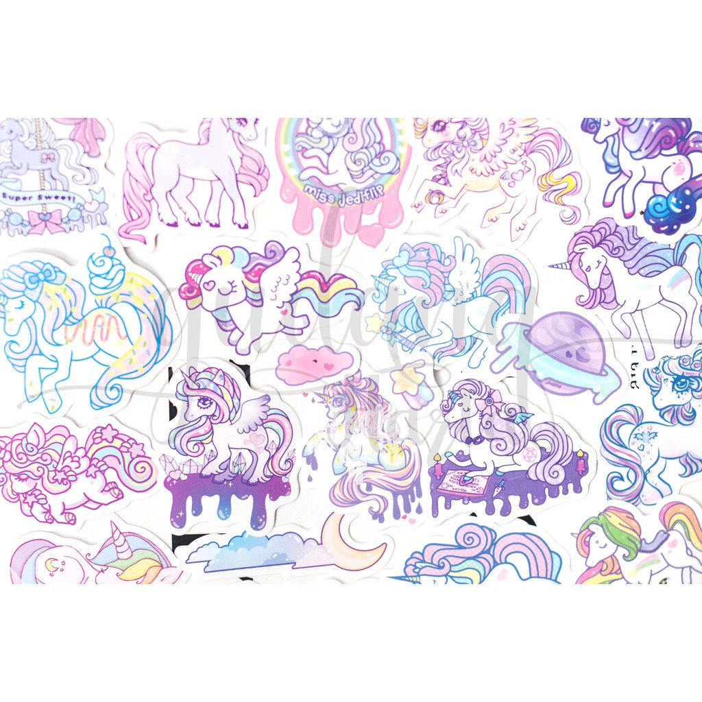 Stiker Magical Unicorn Lucu Sticker DIY Scrapbook GH 303425