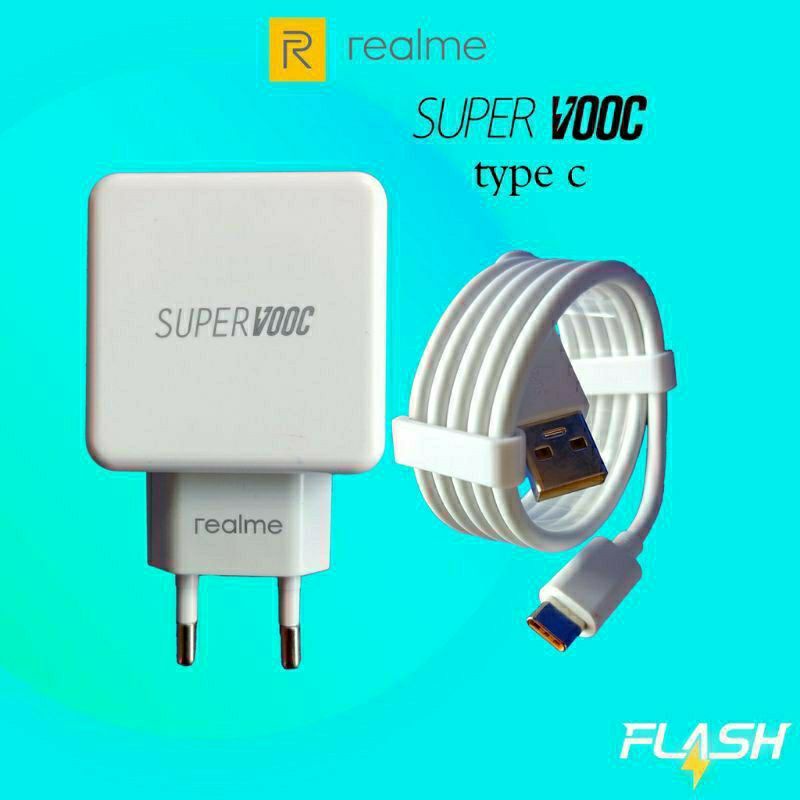 Charger realme type C SUPER VOOC realme X/ XT/ X2/ 5 pro/ 7/ 7i/ Realme 8/ C25 [USB-C 20W] flash Charger