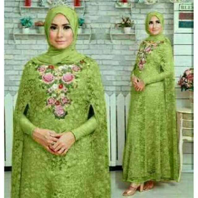 KAFTAN SYAHRINI maxi brukat dress hijab sahrini syarini isyanti lediana