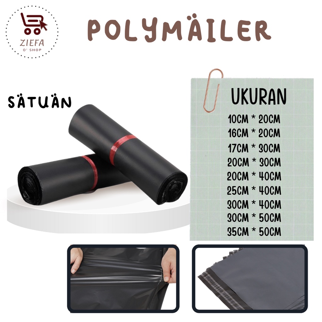 

PLASTIK POLYMAILER (Satuan) Hitam Amplop Plastik Packing Olshop