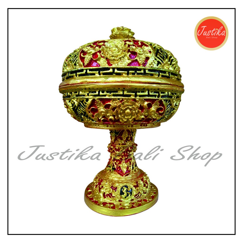 Dulang Fiber Lengkap Dengan Tutup/ Bogem Bali/ Tempat Sarana Persembahyangan/ Motif Bunga
