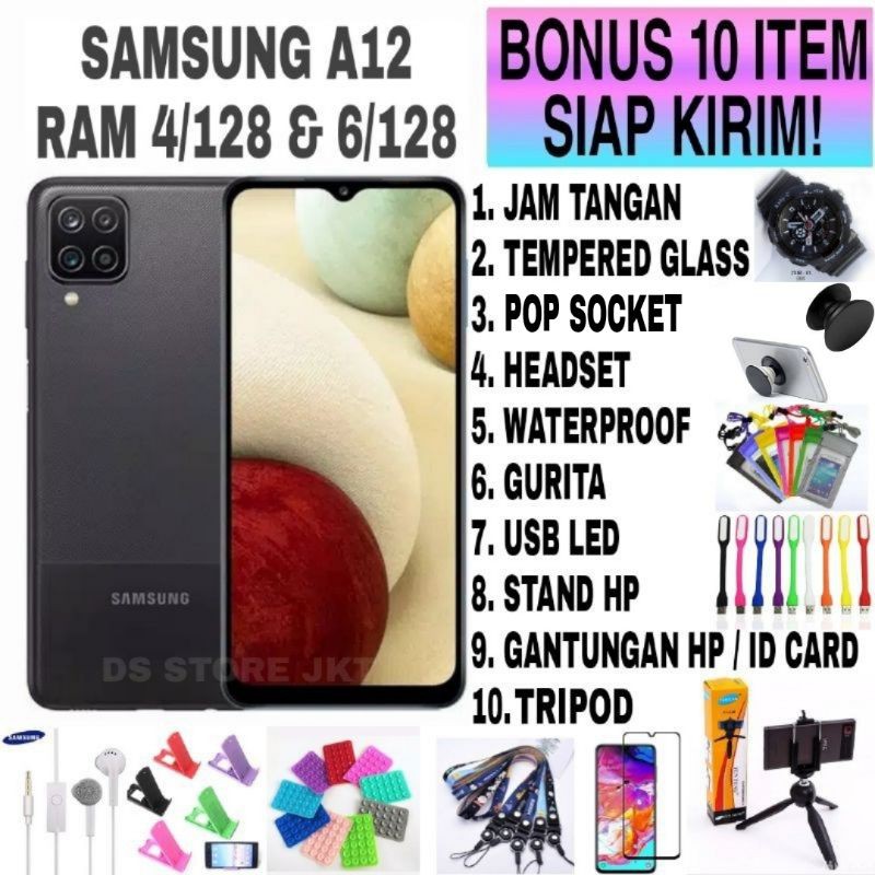 Promo Cuci Gudang Hp  HANDPHONE SAMSUNG A12 4/128 & 6/128 GB NEW - GARANSI RESMI 1 TAHUN  Hp Murah