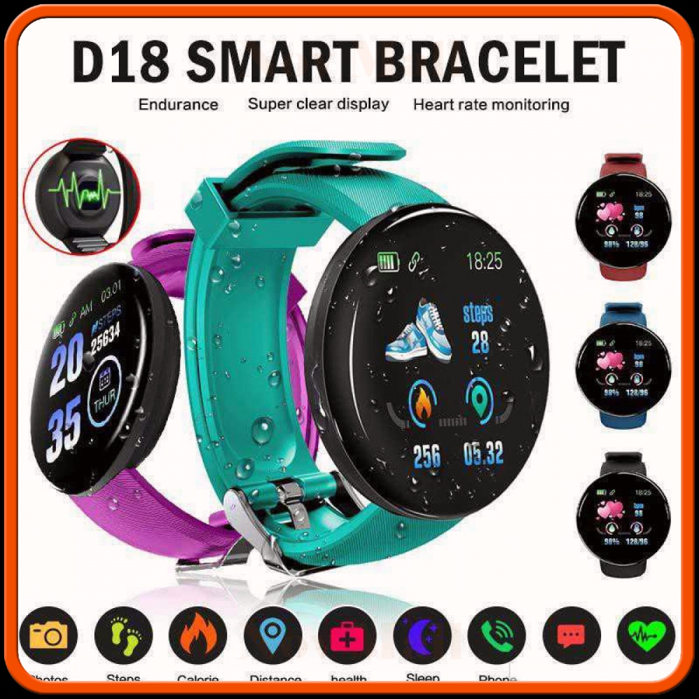 SKMEI Smartwatch Sport Fitness Tracker Heart Rate Blood Oxygen - D18