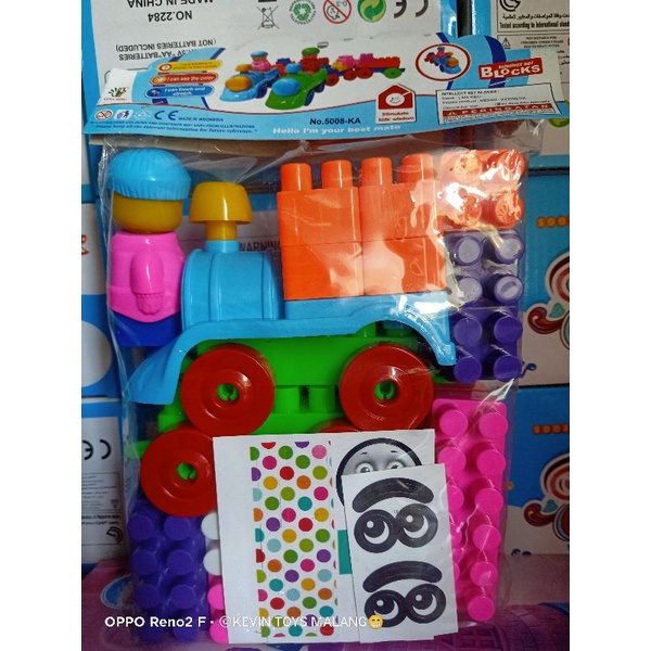 5008KA MAINAN BALOK 32PCS / MAINAN ANAK EDUKASI KERETA THOMAS PLUS BONEKA DAN MAINAN KOTAK BALOK 32pcs