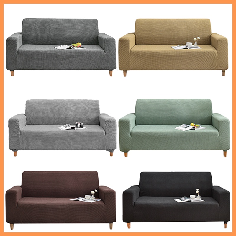 Cover sofa Sarung Sofa sofa elastis Anti Slip Penutup Sofa Tebal  Warna Solid Seater 1/2/3/4