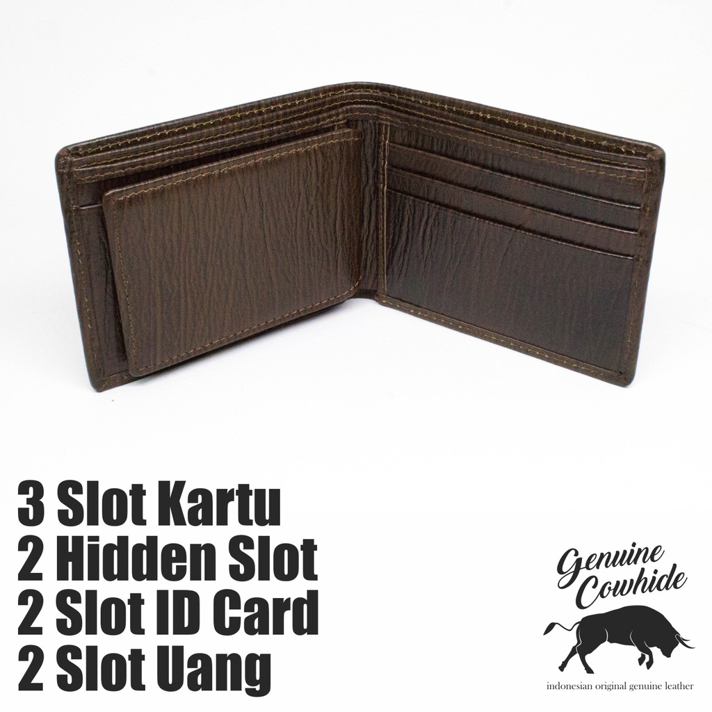 Dompet Pria Kulit Asli Motif Serat Kayu