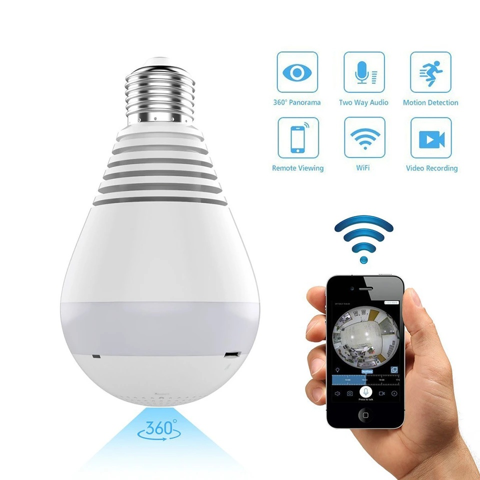 Kamera Bohlam Wifi Panoramic Cctv Lamp - Kamera Spy Cctv Lamp