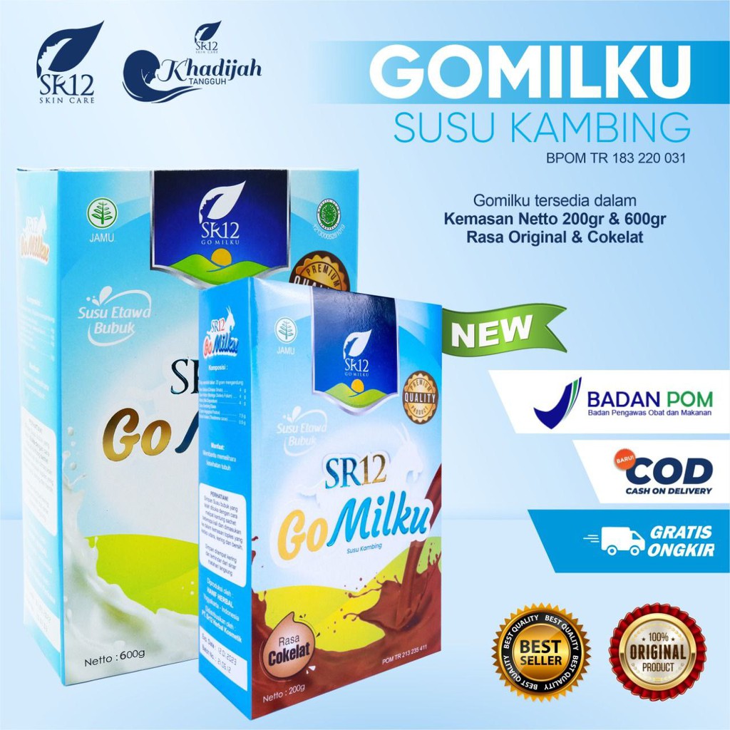 

Susu Kambing Murni Etawa Bubuk Gomilku Sr12 Penggemuk Badan