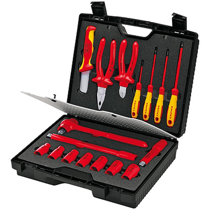 KNIPEX 98 99 11 Toolkit Listrik Compact Tool Case 17 Parts
