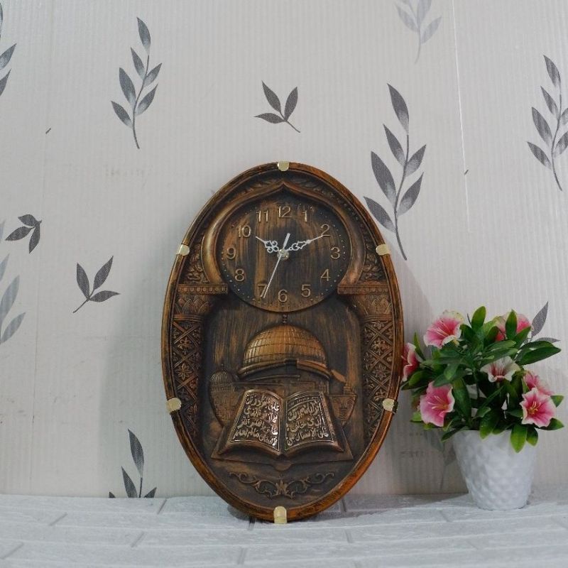 Jam dinding kaligrafi Oval