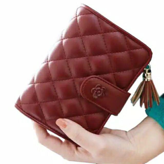 OCHOT DOMPET FLOWER#DOMPET WANITA MURAH MAHIKA/DOMPET SIMPLE/DOMPET JAIT#DOMPET-Maroon