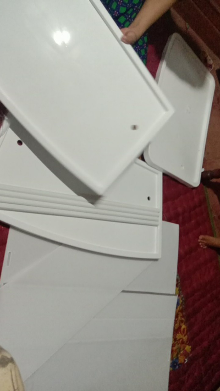 Both Portable Putih Polos Tanpa Cetak / Meja Jualan Event Desk Tanpa Cetak Meja Promosi Putih Polos