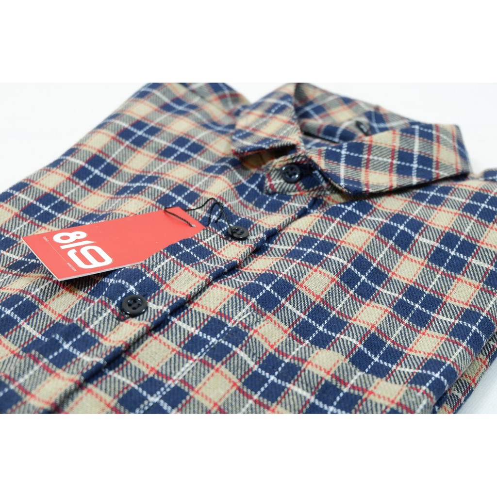 Kemeja Flanel Pria Lengan Panjang Kemeja Motif Kotak Kotak Premium Kemeja Cowok 03