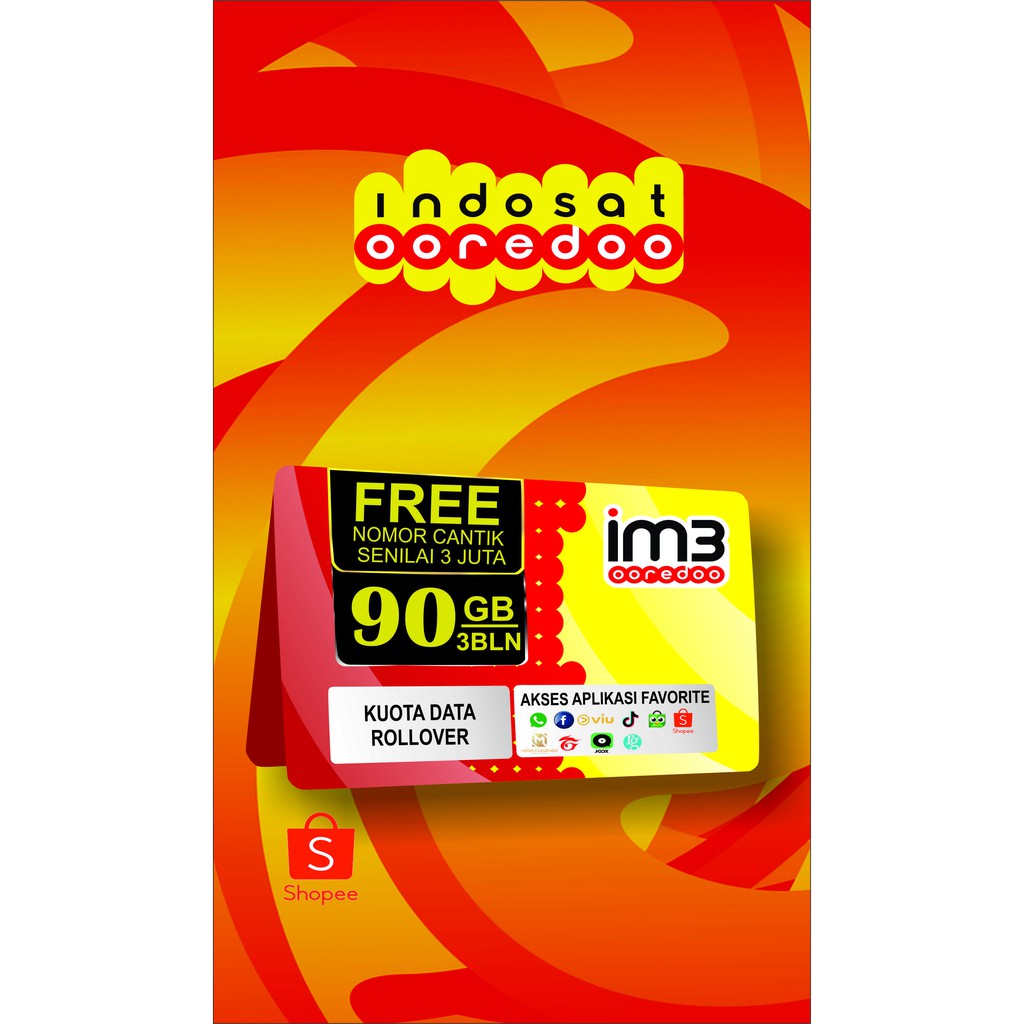 INDOSAT OOREDOO Pascabayar, PRIME 100, 90GB + 15000Mnt + 300Mnt 3 Bln