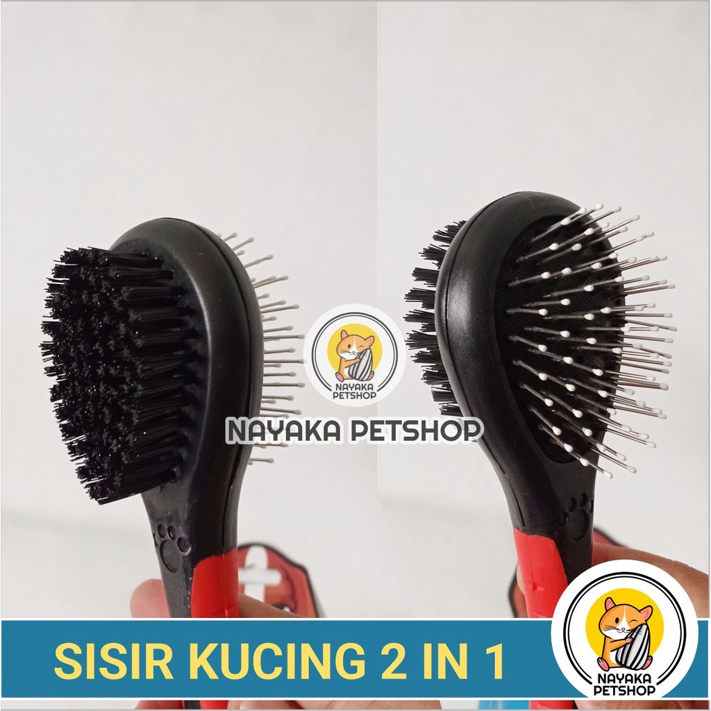 Sisir Kucing 2 In 1 Grooming Sikat Bulu Rontok Kelinci