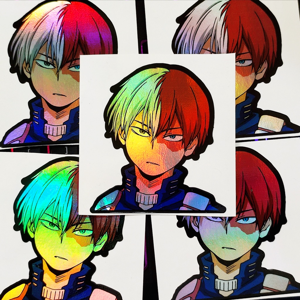 STICKER STIKER HOLOGRAM ANIME - TODOROKI BOKU NO HERO AKADEMIA  - STIKER ANIME HOLOGRAM