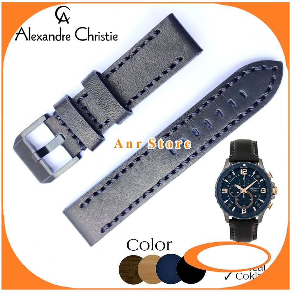 Tali Jam Tangan Kulit Asli Alexandre Christie 6505 Genuine Leather AC 6505