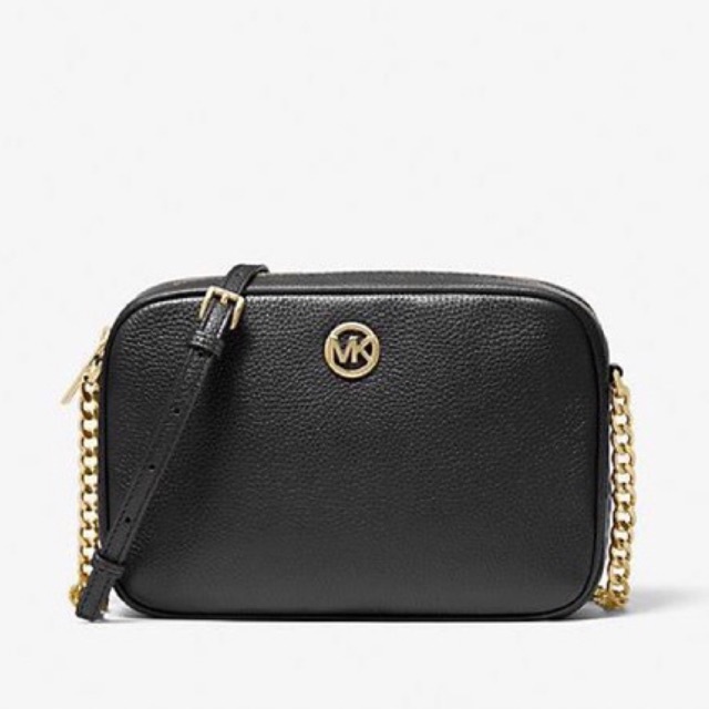 Michael Kors Fulton Large Pebbled Leather Crossbody Bag in Black