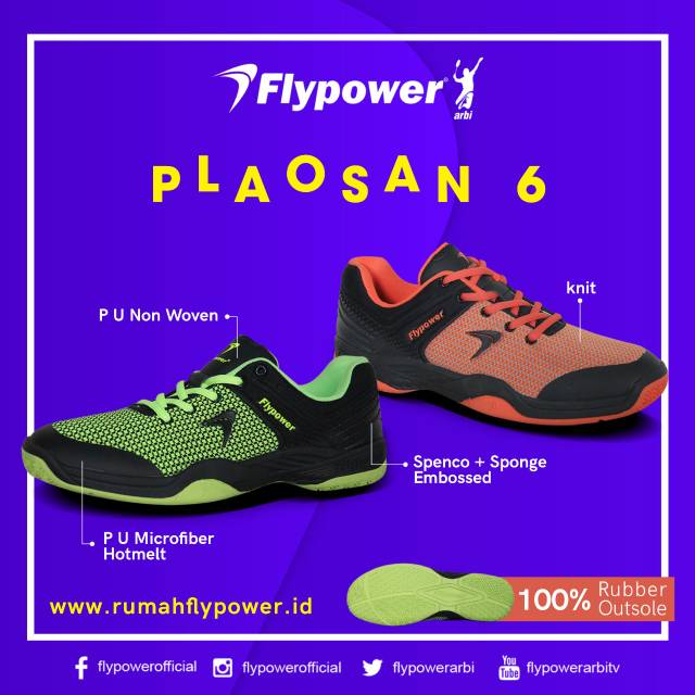 READY Flypower Plaosan 6 Original Sepatu Badminton Bulutangkis