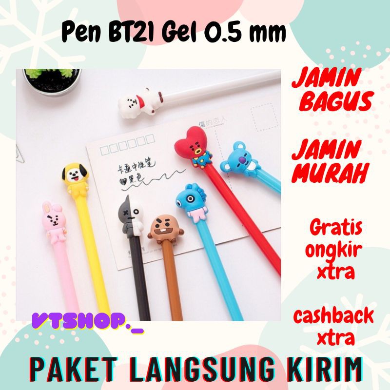 

Kpop Pena BTS BT21 ARMY Cute Cartoon Ballpoint Pen 0.5mm