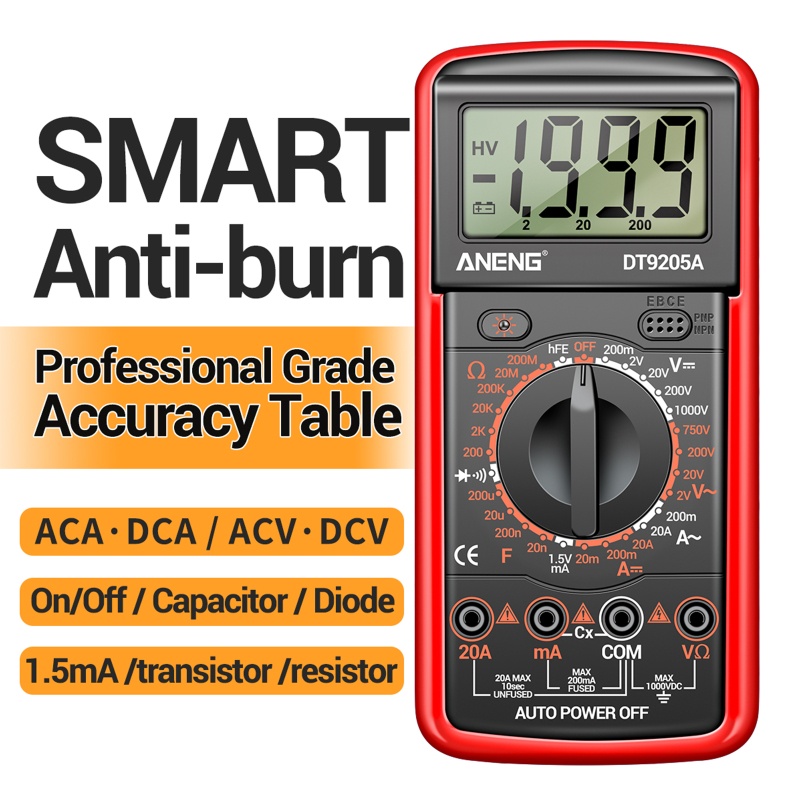 Kiss Auto Ranging Multimeter Digital AC / DC Untuk Mengukur Tegangan Arus Listrik