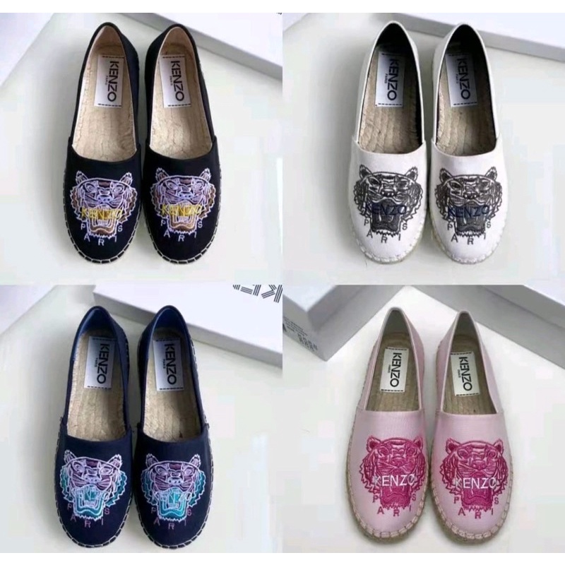 kenzo classic tiger espadrilles flat shoes black/blue/white/pink