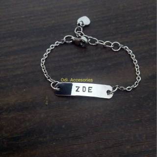  Gelang  nama silver monel  Stainless stell GPR R1 ukuran 