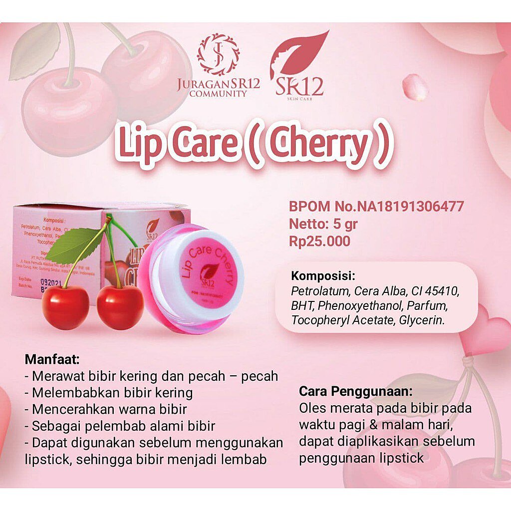 LIP CARE SR12 / PELEMBAB BIBIR / PENCERAH WARNA BIBIR AMAN BPOM