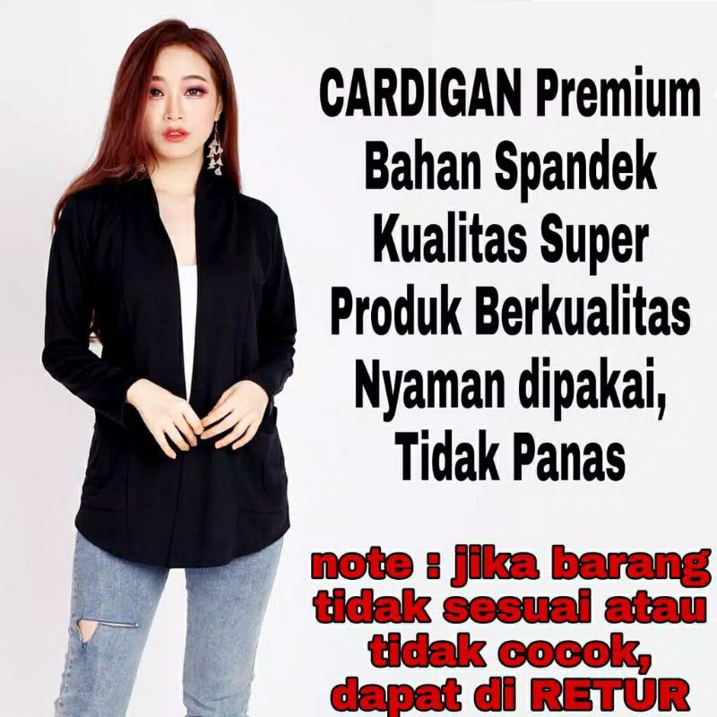 Atasan Wanita Outerwear Cardigan Kaos Spandek